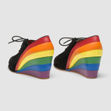 Esme 1930s Wedges Pride Edition (Black/Rainbow)