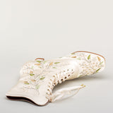 Flora Embroidered Boots Wide (Ivory)