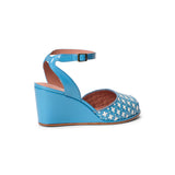 Judy 1940s Wedges (Blue/Ivory)