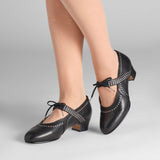 Margaret 1920s Shoes (Black/Pewter)