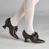 Pompadour Leather 18th Century Shoes (Black)