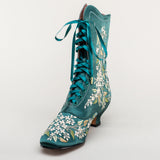 Flora Embroidered Boots (Emerald Green)