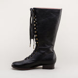Bessie Vintage Aviator Boots (Black)