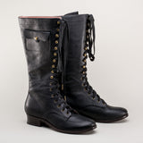 Bessie Vintage Aviator Boots (Black)