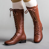 Bessie Vintage Aviator Boots (Tan)