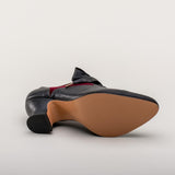 Lucille Edwardian Oxfords (Black/Burgundy)