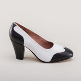 Peggy 1940s Spectator Pumps (Black/White)