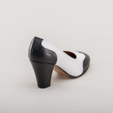 Peggy 1940s Spectator Pumps (Black/White)