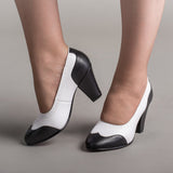 Peggy 1940s Spectator Pumps (Black/White)